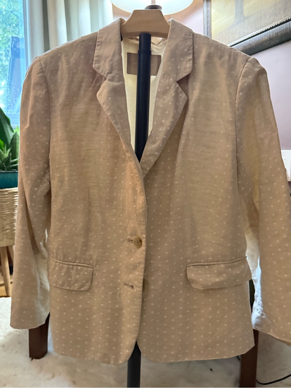 Banana Republic Beige Polka Dot Blazer
